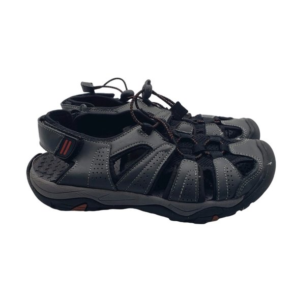 Bass Other - Bass Mens Black Sport Sandals Size 7M River Leather Upper Fisherman Closed Toe